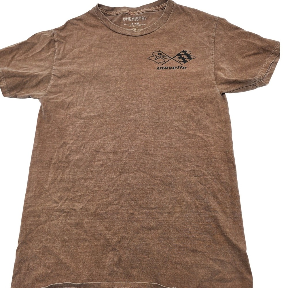 Retro Chemistry Corvette T-Shirt Mens Small Brown Graphic Car GM Licensed